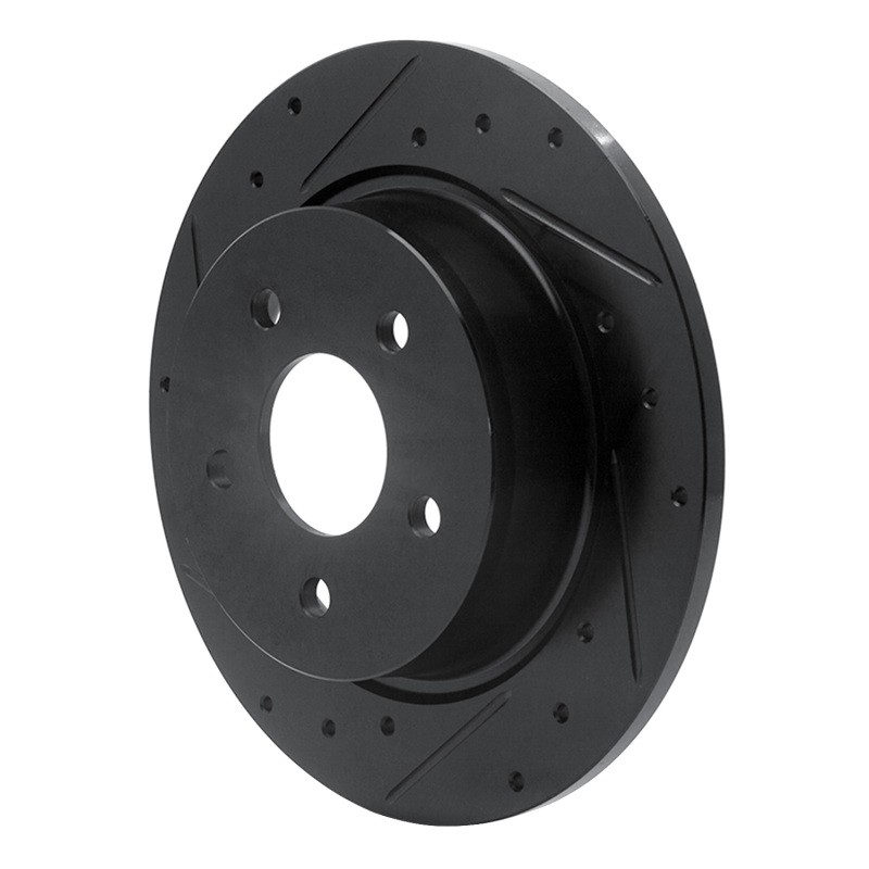 Alfa Romeo 166 Brake Rotor (1) - Rear Left - R1 Concepts - Drilled & Slotted - Black - `99-`07